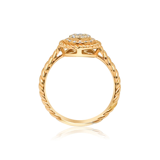 Round Invisible Diamond Ring