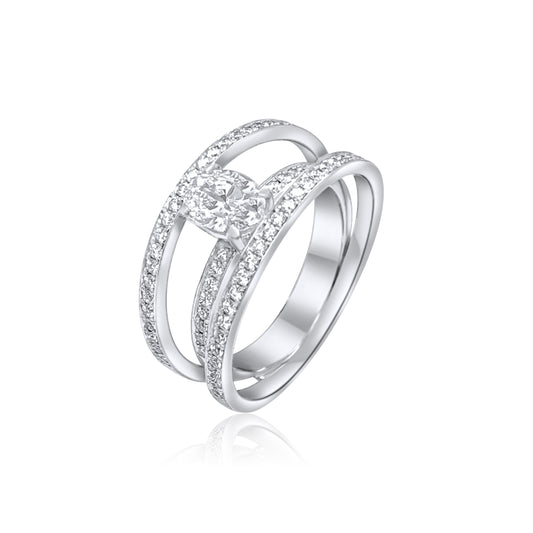 Baguette Diamond Ring With Invisible Sidestones