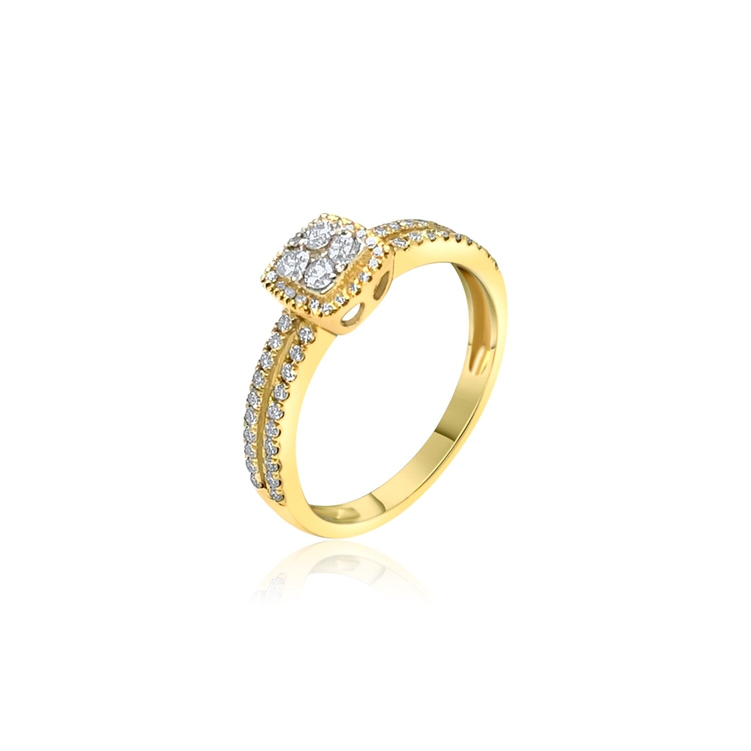 Invisible Princess Cut Diamond RIng
