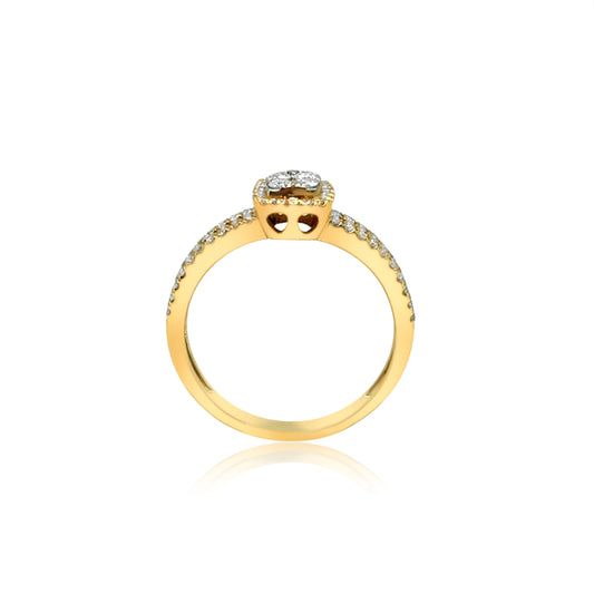 Invisible Princess Cut Diamond RIng