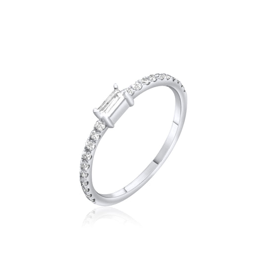 Elongated Baguette Diamond Ring