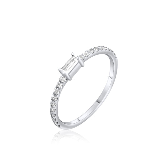 Elongated Baguette Diamond Ring