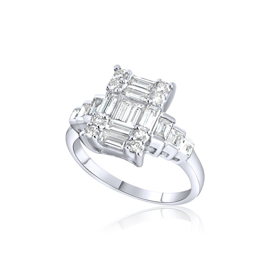 Baguette Diamond Ring With Sidestones