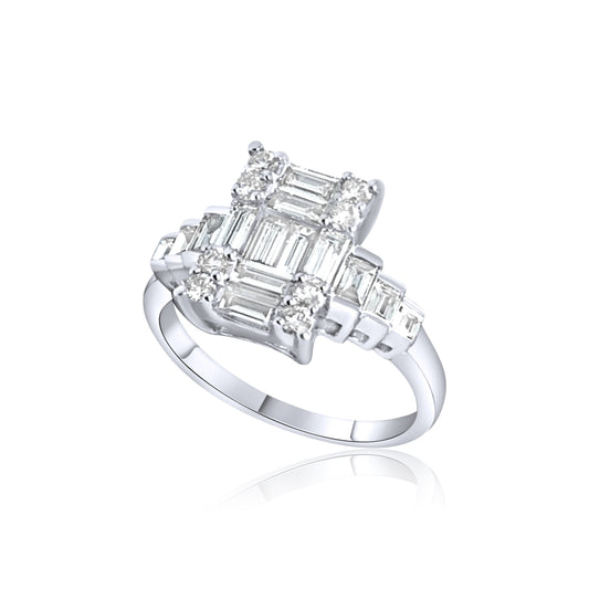Baguette Diamond Ring With Sidestones