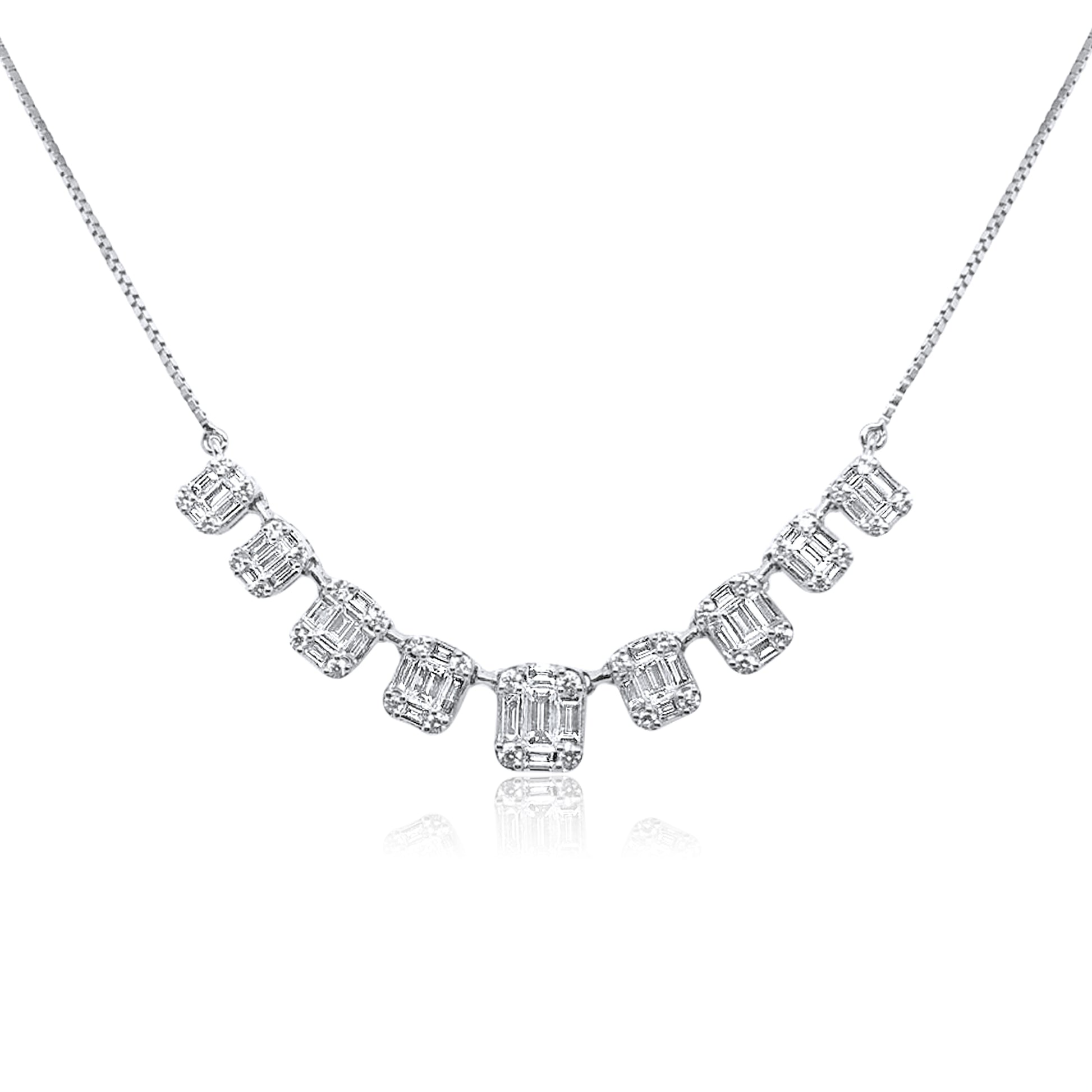 Radiant Cut Diamond Necklace