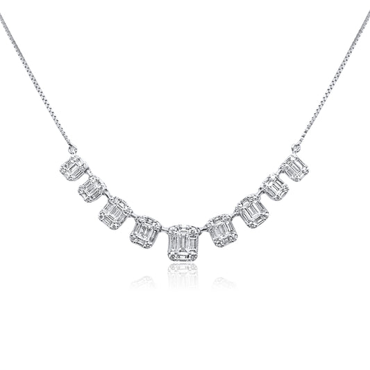 Radiant Cut Diamond Necklace