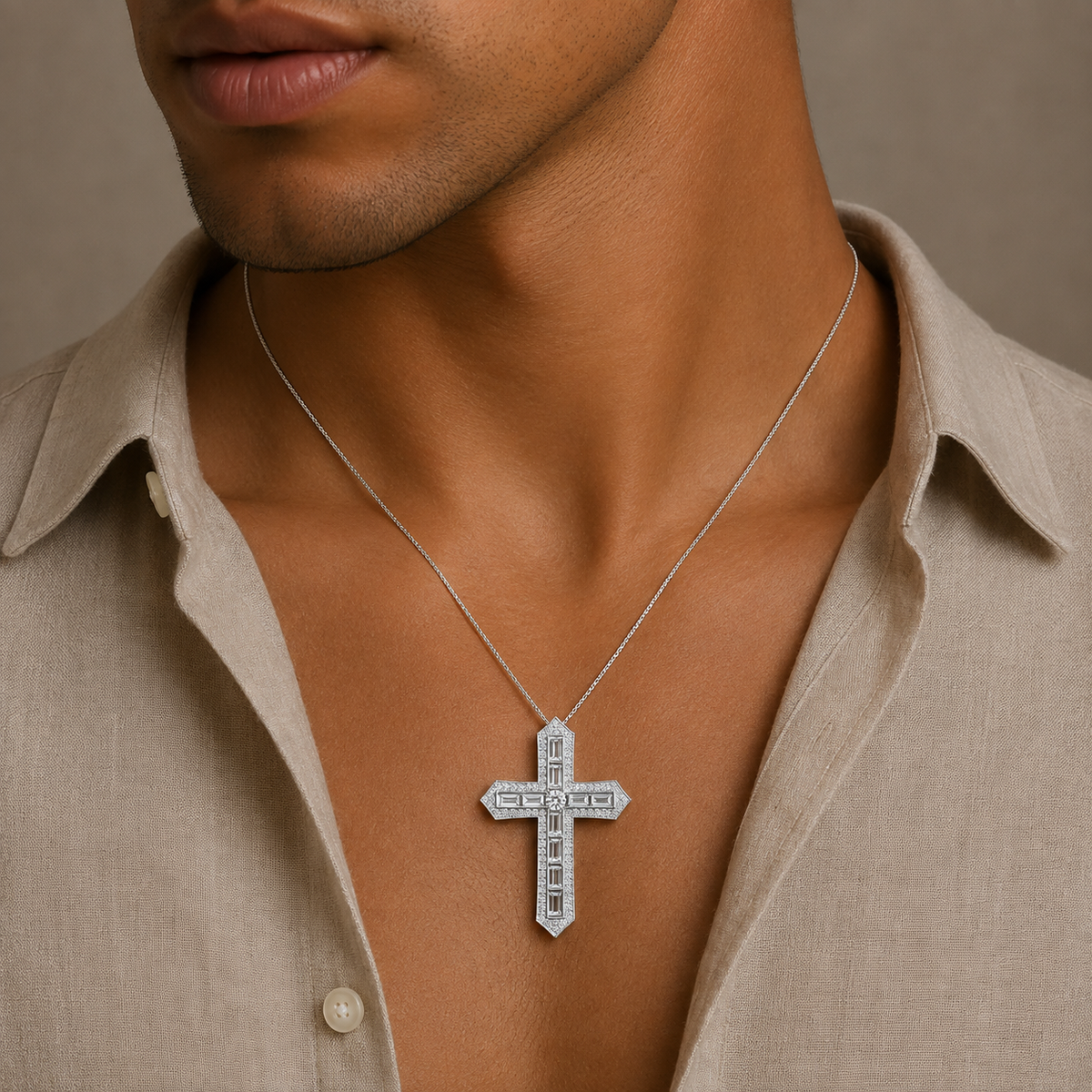 Baguette LG Diamond Necklace