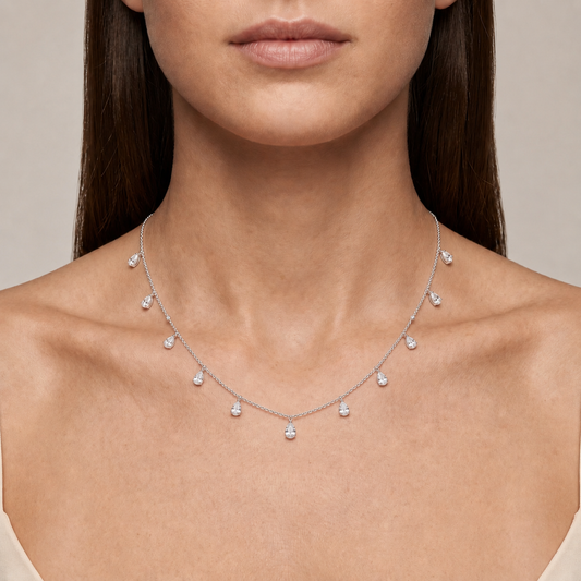 Pear LG Diamond Necklace