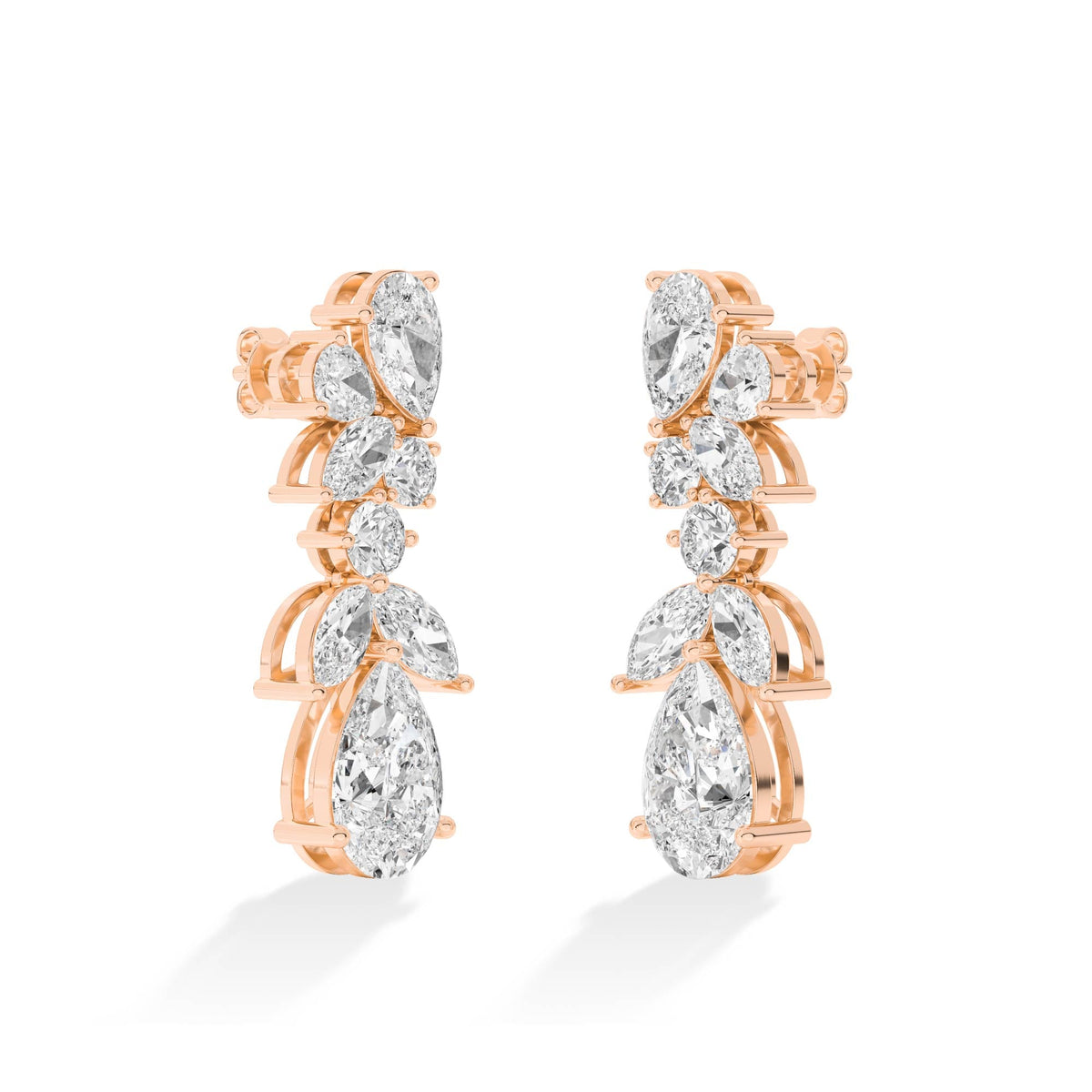 18K Lab-Grown Diamond Earrings – ER61356 - Rose Gold