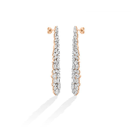 Round LG Diamond Earrings in Rose Gold - Binson Diamonds Antwerp