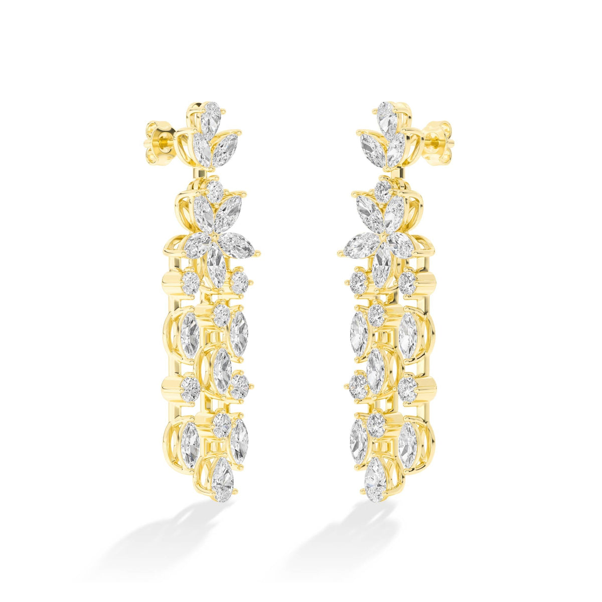 18K Lab-Grown Diamond Earrings – ER68704 - Yellow Gold