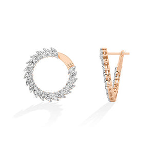 Marquise Lab-Grown Diamond Earrings in 18K rose gold, worn on model