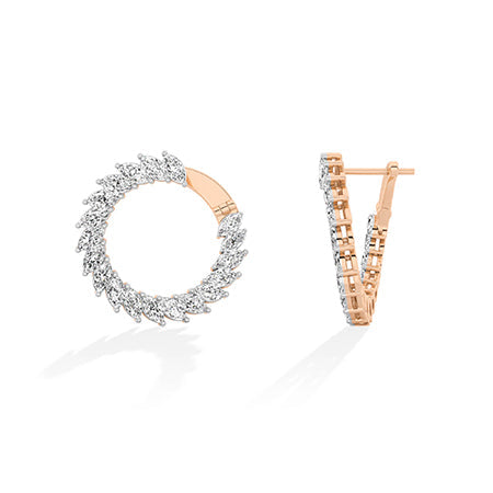 Marquise LG Diamond Earrings in Yellow Gold - Binson Diamonds Antwerp
