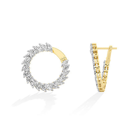 Marquise LG Diamond Earrings in Rose Gold - Binson Diamonds Antwerp