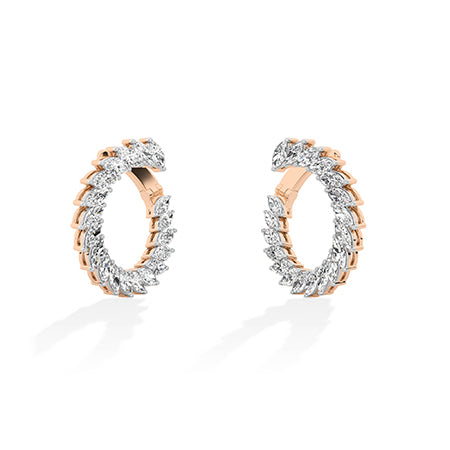 Marquise LG Diamond Earrings in Yellow Gold - Binson Diamonds Antwerp