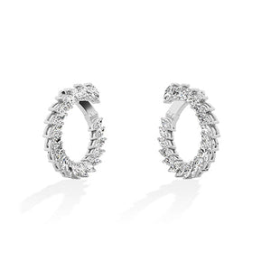 Marquise Lab-Grown Diamond Earrings in 18K white gold, worn on model