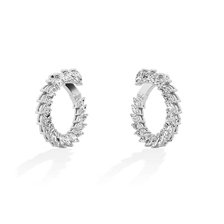 Marquise LG Diamond Earrings in Yellow Gold - Binson Diamonds Antwerp