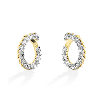 Marquise LG Diamond Earrings in Yellow Gold - Binson Diamonds Antwerp