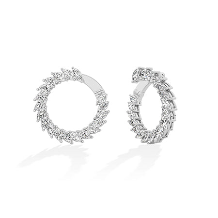 Marquise LG Diamond Earrings in Yellow Gold - Binson Diamonds Antwerp