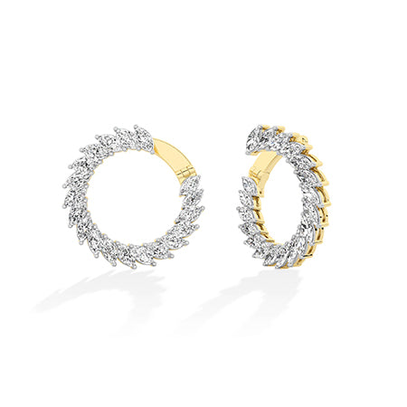 Marquise LG Diamond Earrings in White Gold - Binson Diamonds Antwerp