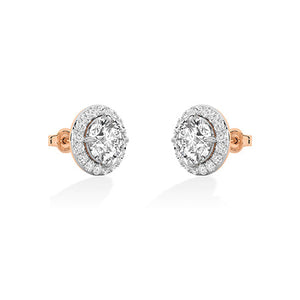 Round LG Diamond Earrings in White Gold - Binson Diamonds Antwerp