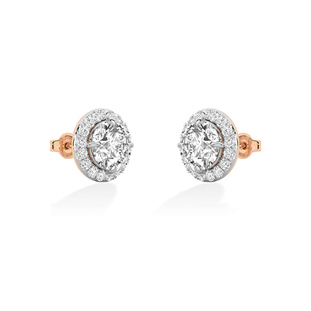 Round LG Diamond Earrings in White Gold - Binson Diamonds Antwerp