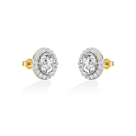 Round LG Diamond Earrings in White Gold - Binson Diamonds Antwerp