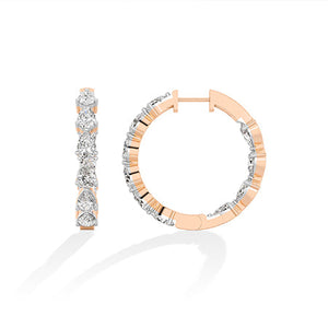 Pear LG Diamond Earrings in Rose Gold - Binson Diamonds Antwerp