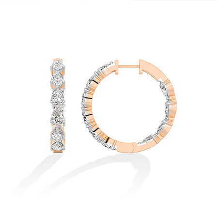 Pear LG Diamond Earrings in Rose Gold - Binson Diamonds Antwerp