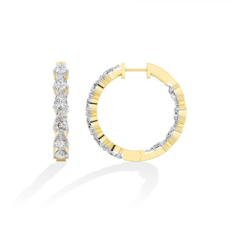 Pear LG Diamond Earrings in White Gold - Binson Diamonds Antwerp