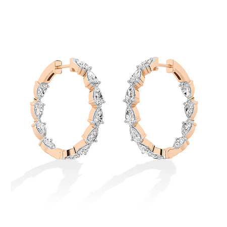 Pear LG Diamond Earrings in White Gold - Binson Diamonds Antwerp