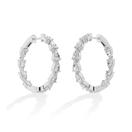 Pear LG Diamond Earrings in Rose Gold - Binson Diamonds Antwerp