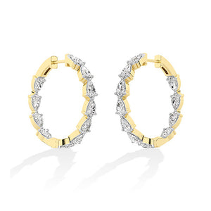 Pear LG Diamond Earrings in White Gold - Binson Diamonds Antwerp