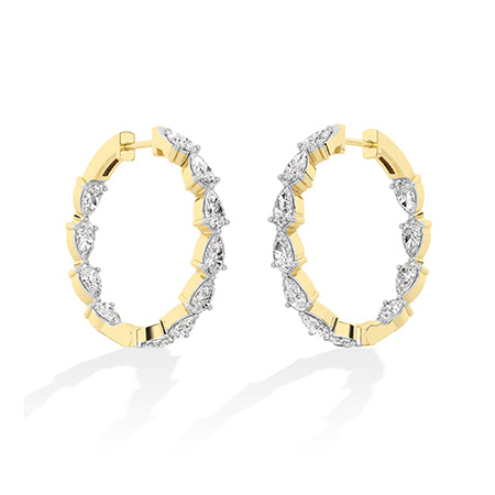 Pear LG Diamond Earrings in White Gold - Binson Diamonds Antwerp