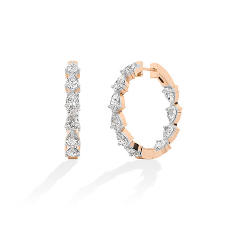 Pear LG Diamond Earrings in Yellow Gold - Binson Diamonds Antwerp