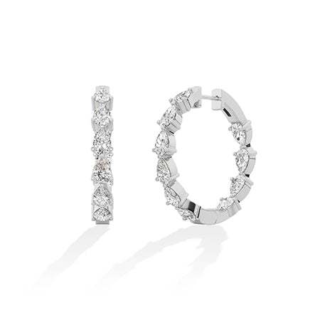 Pear LG Diamond Earrings in Yellow Gold - Binson Diamonds Antwerp
