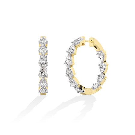 Pear LG Diamond Earrings in White Gold - Binson Diamonds Antwerp