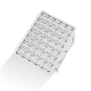 Round Lab-Grown Diamond Ring in 18K white gold, angled view