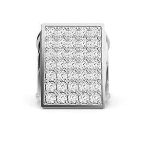Round Lab-Grown Diamond Ring in 18K white gold, overhead view