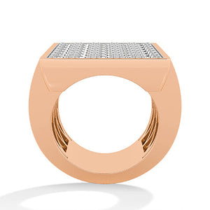 Round Lab-Grown Diamond Ring in 18K rose gold, front view