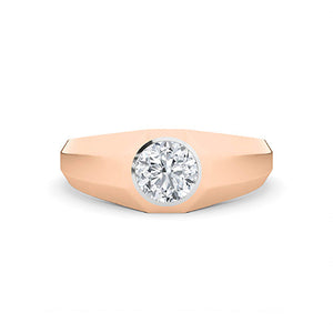 Round Lab-Grown Diamond Ring in 18K rose gold, overhead view