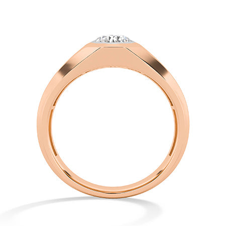 Round LG Diamond Ring in Yellow Gold - Binson Diamonds Antwerp