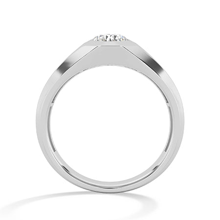 Round LG Diamond Ring in White Gold - Binson Diamonds Antwerp