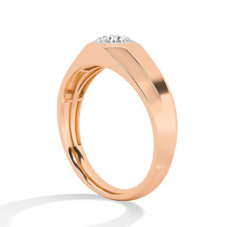 Round LG Diamond Ring in Yellow Gold - Binson Diamonds Antwerp