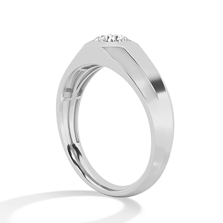 Round LG Diamond Ring in Yellow Gold - Binson Diamonds Antwerp