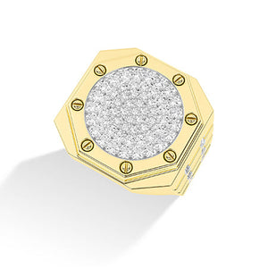 Baguette Lab-Grown Diamond Ring in 18K yellow gold, angled view