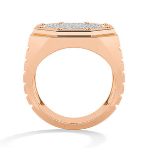 Baguette Lab-Grown Diamond Ring in 18K rose gold, front view