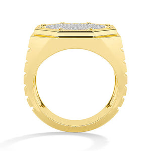 Baguette Lab-Grown Diamond Ring in 18K yellow gold, front view