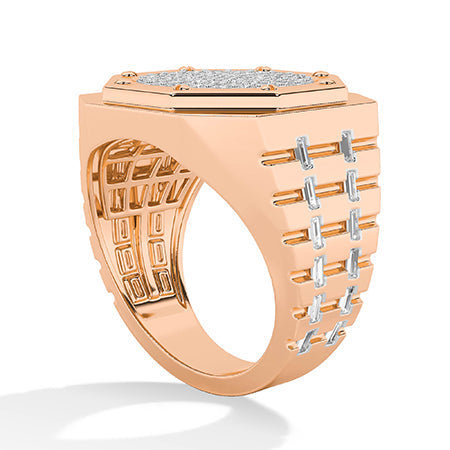 Baguette LG Diamond Ring in Yellow Gold - Binson Diamonds Antwerp