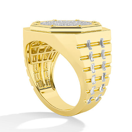 Baguette LG Diamond Ring in Yellow Gold - Binson Diamonds Antwerp